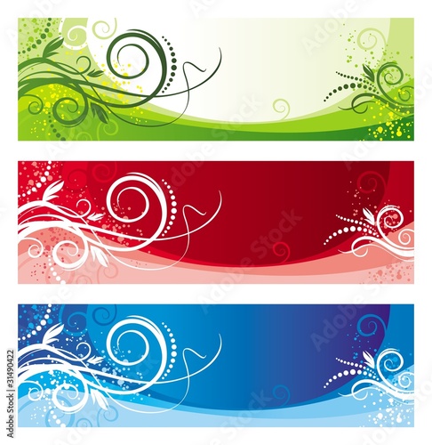 Three abstract ornate banners