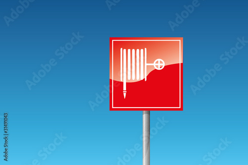 Löschschlauch in einem Wandhydrant Feuerlöscher