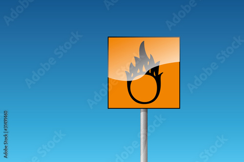 Warnung vor brandfördernden Stoffen Brandfördernd