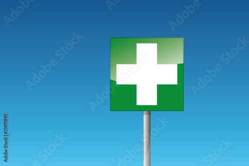 Erste Hilfe grünes kreuz rotes kreuz