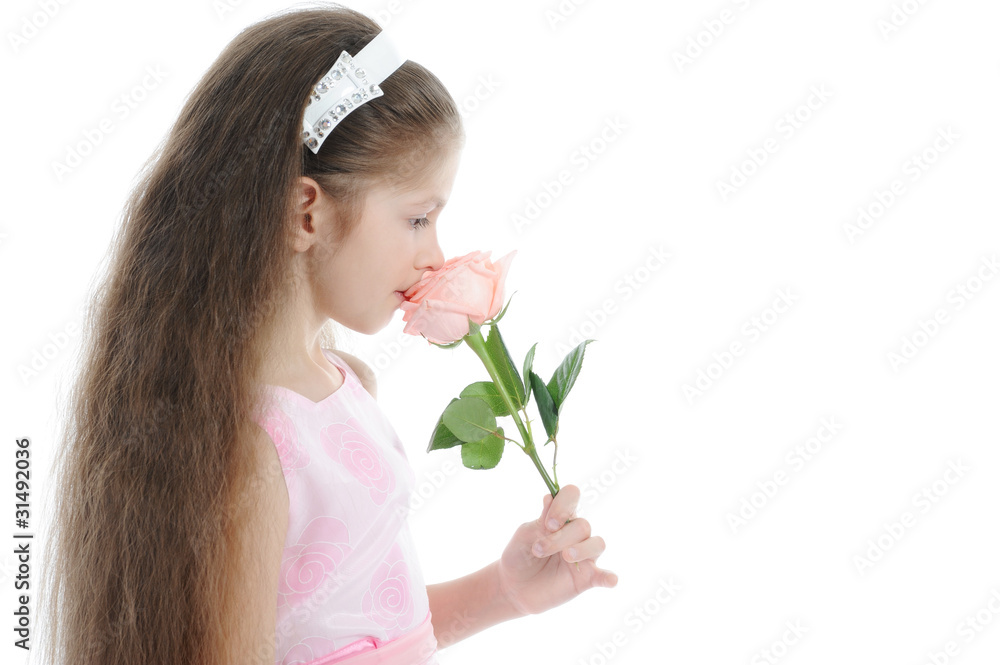 little girl with a rose. little girl with a rose.