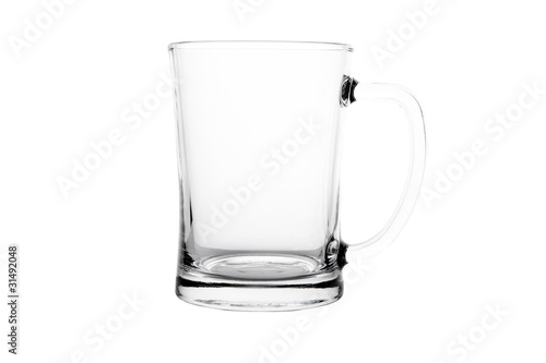 Single empty beer glass photo