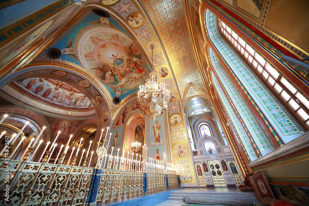Obraz premium Picturesque ceiling, Cathedral of Christ the Saviour