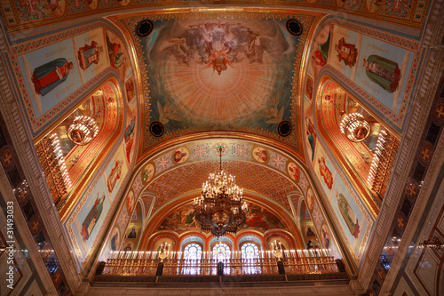 Pictured ceiling inside Cathedral of Christ the Saviour
