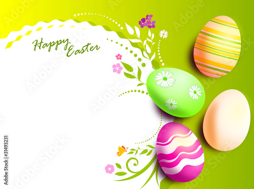 cartolina di pasqua con uova decorate