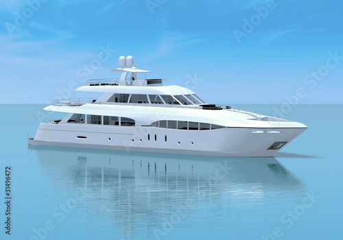 White pleasure yacht © 3ddock