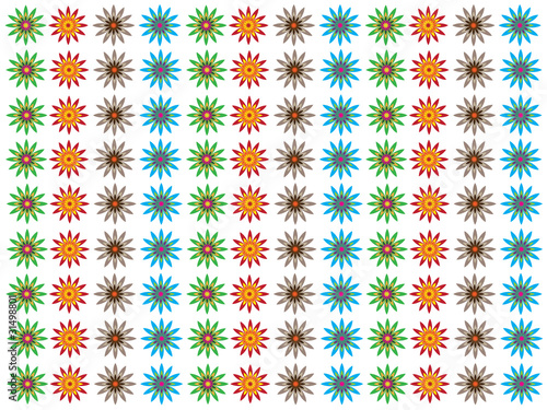 The symmetry with spring flowers