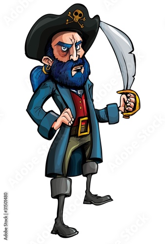 Cartoon pirate with a sword