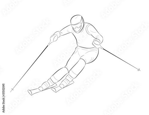 Silhouette of a skier