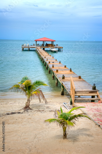Dock on the Beach in the Country of Belize