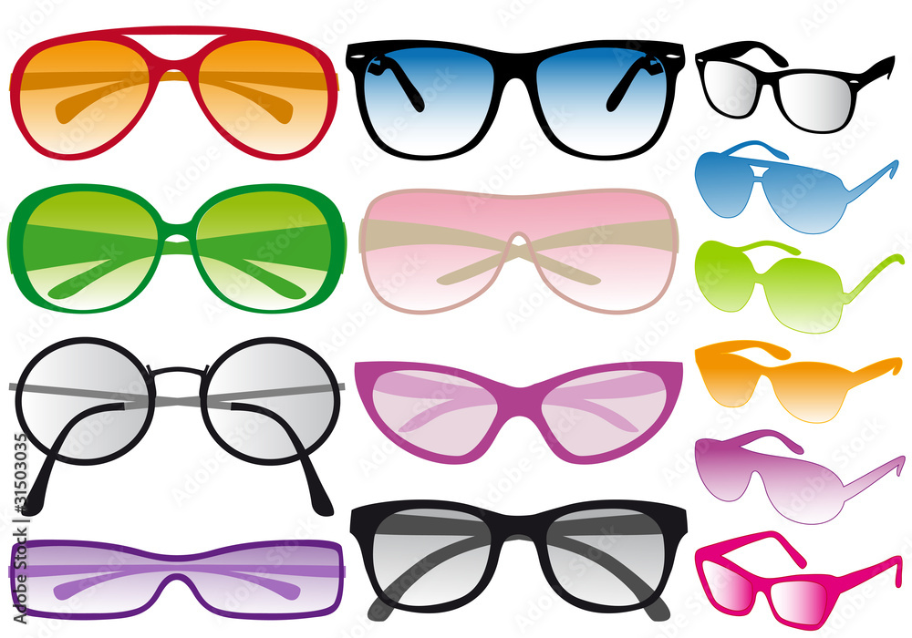 colorful sunglasses, vector