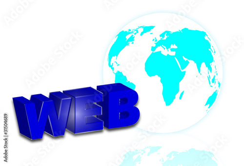 Mapa del mundo con la palabra WEB