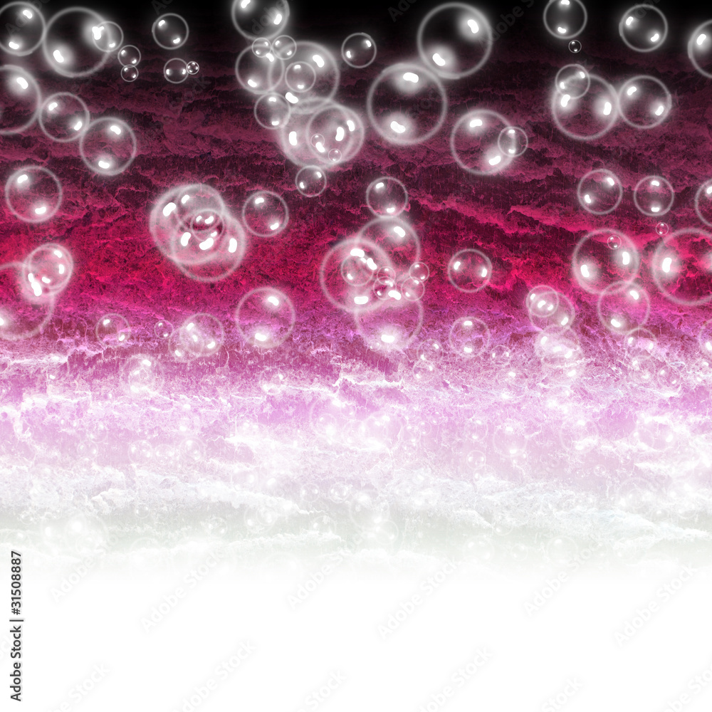 bubbles on pink background