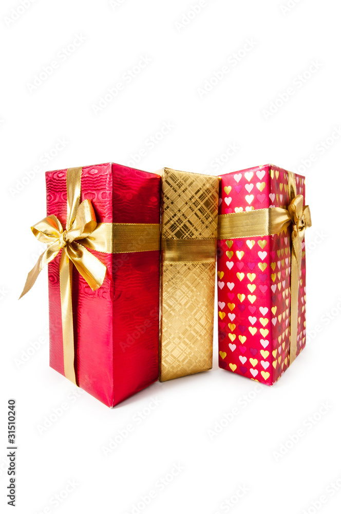 Fototapeta premium Gift boxes isolated on the white background