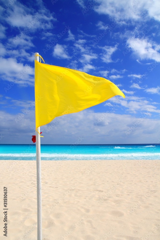 Beach yellow flag weather wind advice