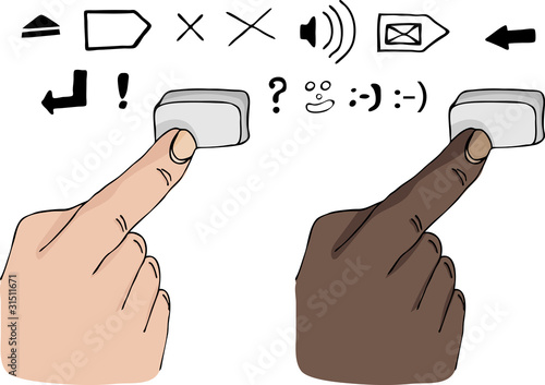 Finger Pressing a Key