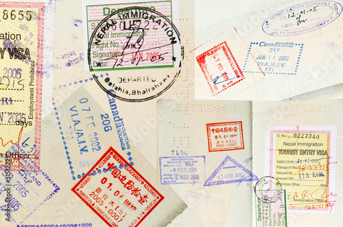 Passport Stamps Background