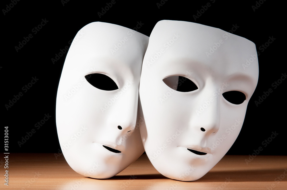 Masks with theatre concept Masks with theatre concept
