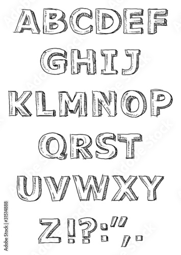 Hand written alphabet
