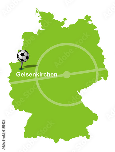 Fußballstadt Gelsenkirchen Deutschlandkarte 2