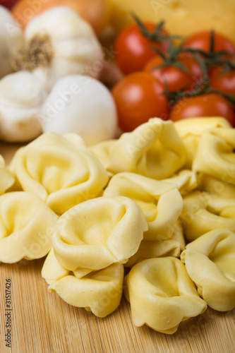 Homemade tortellini pasta