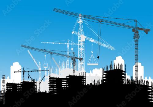 large building area under blue sly