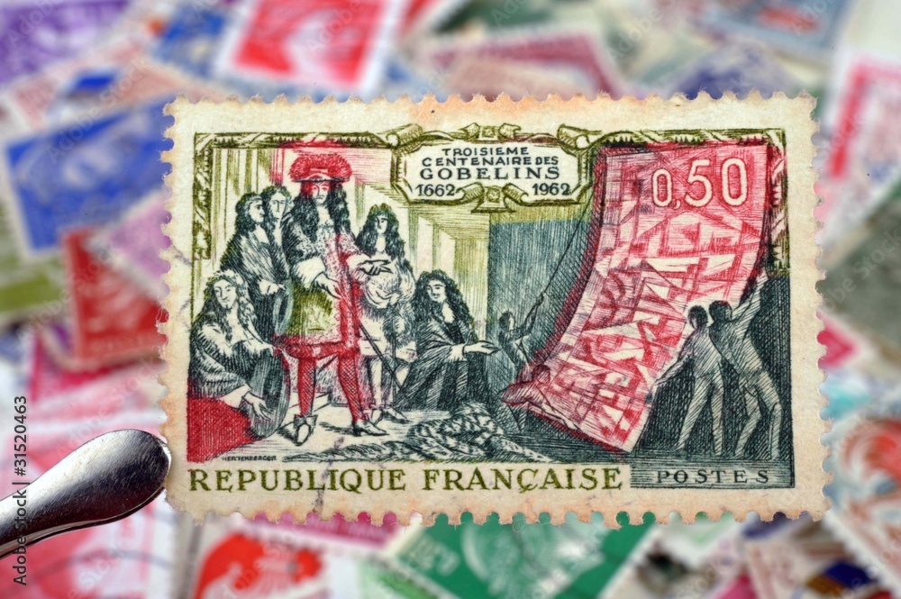 timbres - Troisième Centenaire des Gobelins - 1662/1962 - 0,50 francs - philatélie France