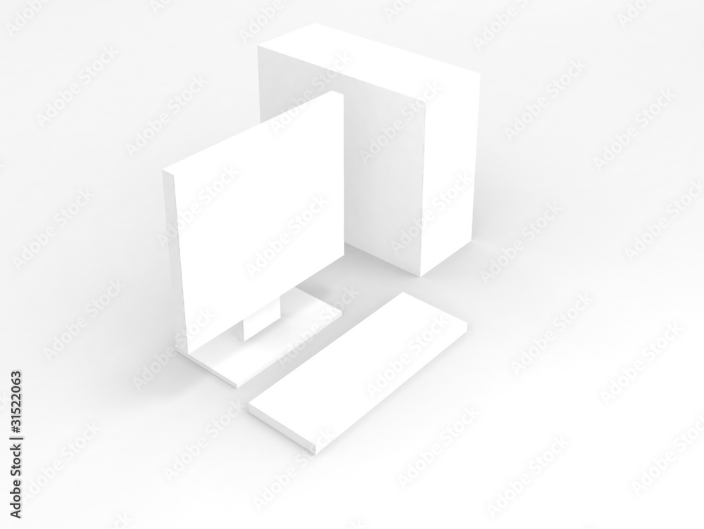 Computer. white on white Computer. white on white