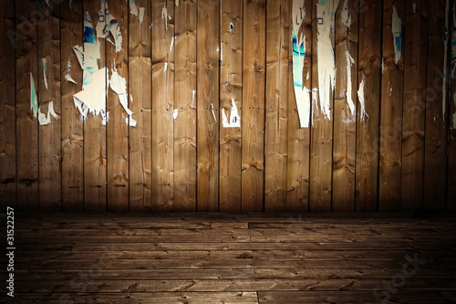Holzwand mit Holzfußboden photo
