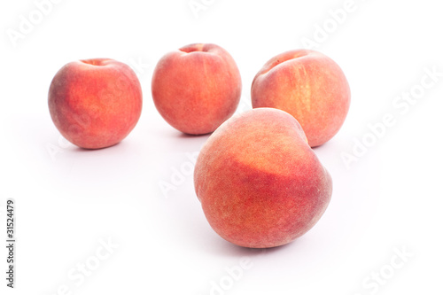 peaches isolated on white