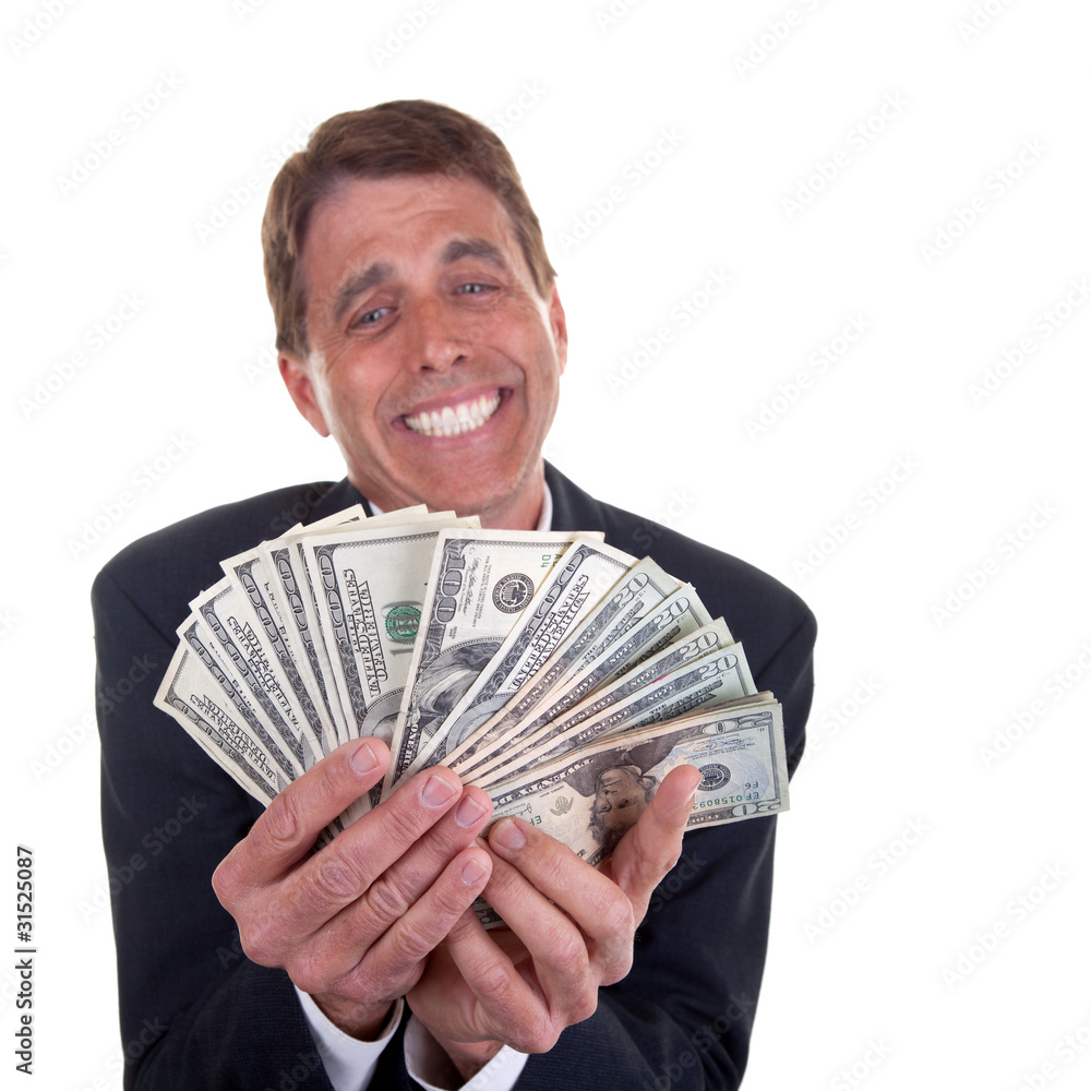 Happy Greedy Business Man Stock Photo Adobe Stock