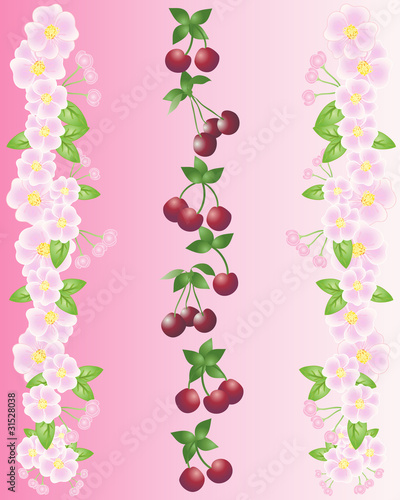 cherries and blossom