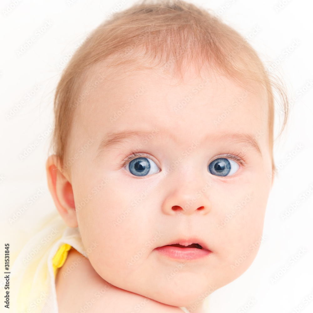 Portrait of baby girl isolated on white Portrait of baby girl isolated on white