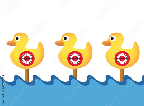 Schießstand mit Enten
