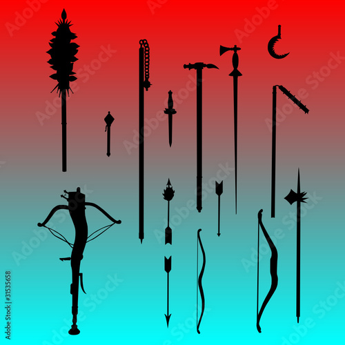 bow and arrows and maces vector