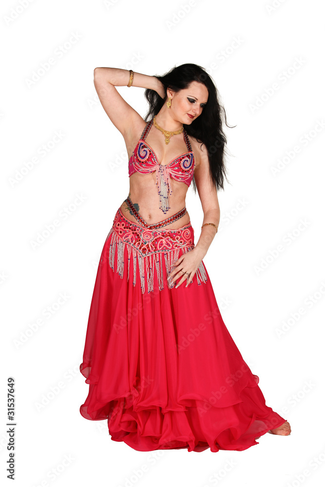 tanzende Frau in Rot