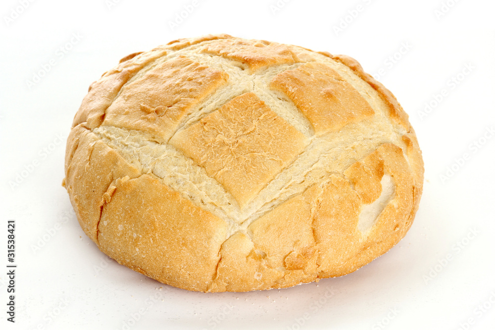 Bread on white background