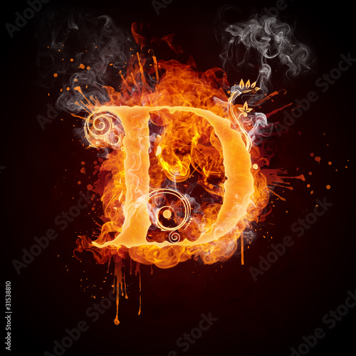 Fire Swirl Letter D