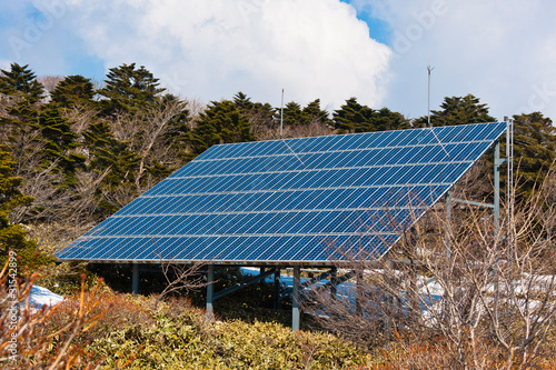 solar energy panel at Hallasan mountain at Jeju island of South