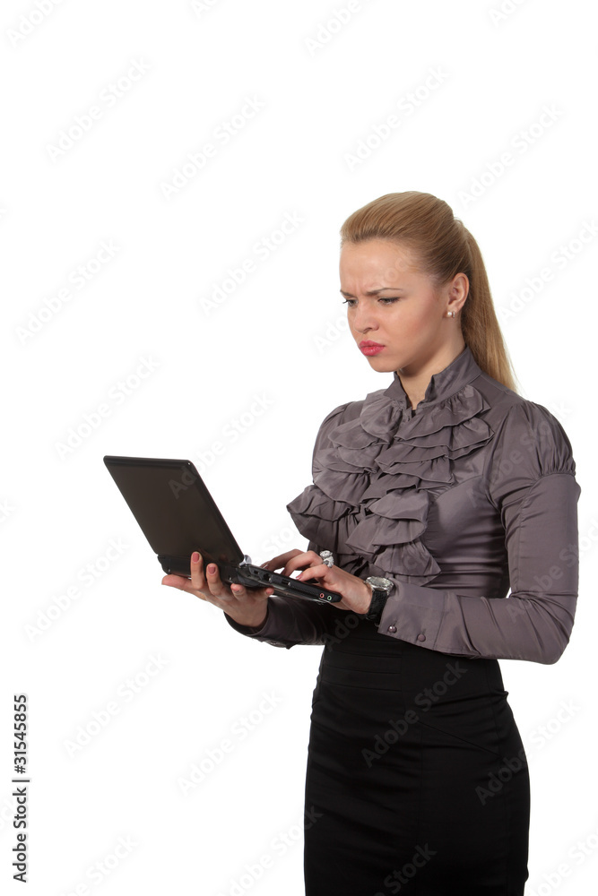 Angry businesswoman with a notebook Angry businesswoman with a notebook