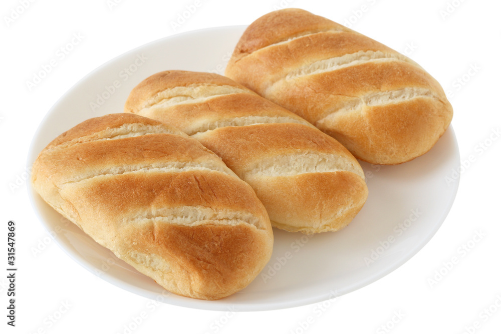 Rolls on a plate