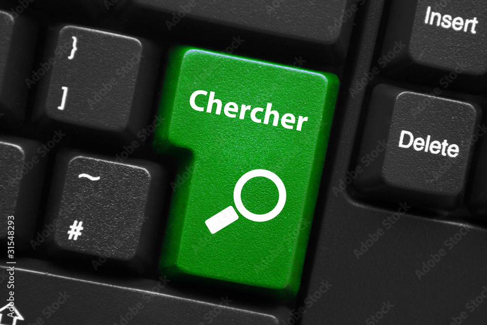Touche Verte "CHERCHER" (trouver rechercher bouton web clavier) Stock  Illustration | Adobe Stock