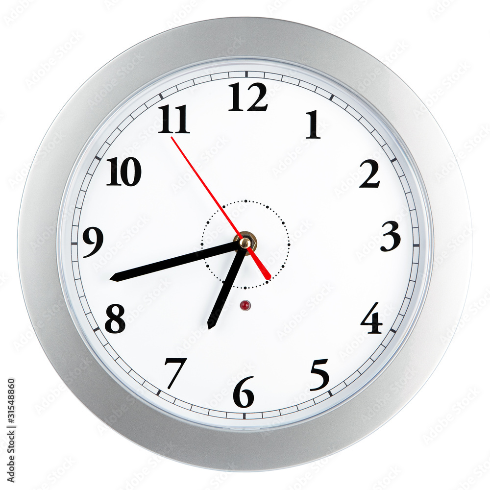 Simple modern wall clock, isolated on white Simple modern wall clock, isolated on white