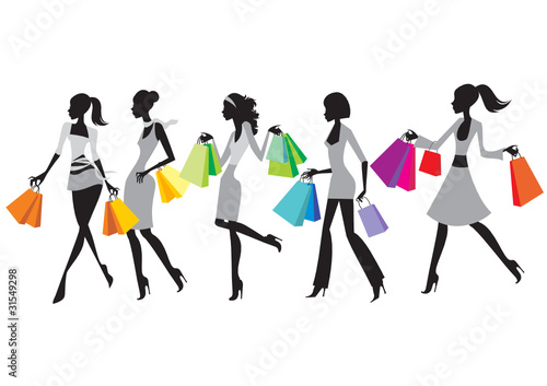 shopping girls silhouettes #31549298