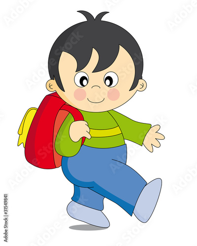 Niño que va al colegio