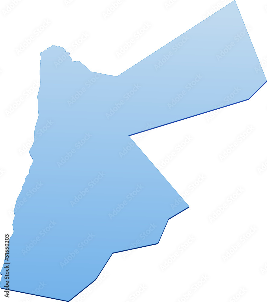 Blue map of Jordan Blue map of Jordan