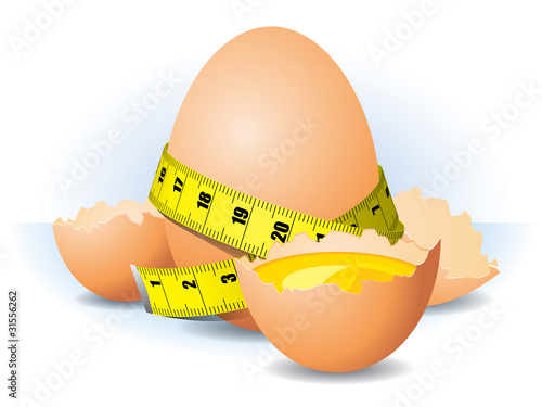 Healthy eggs on a white background