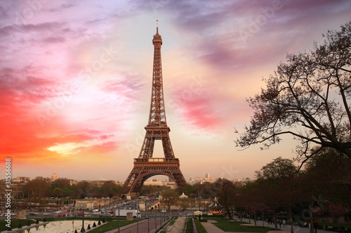 Eiifel Tower against sunrise,  Paris, France #31556688