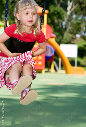 girl playing on playground