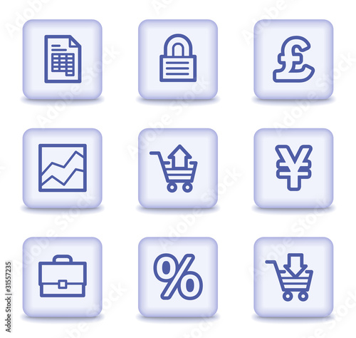 E-business web icons, light violet glossy buttons